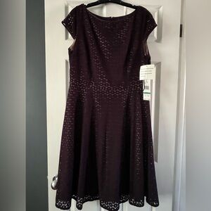 Plum lace cap sleeved dress